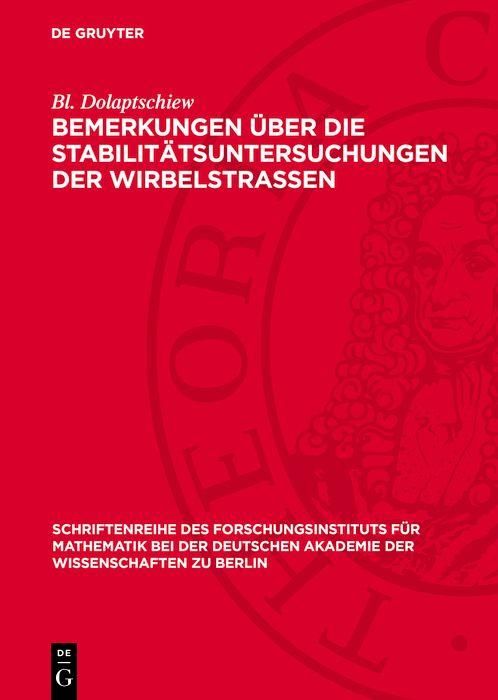 Produktbild: Bemerkungen &uuml;ber die Stabilit&auml;tsuntersuchungen der Wirbelstrassen