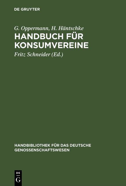 Produktbild: Handbuch f&uuml;r Konsumvereine