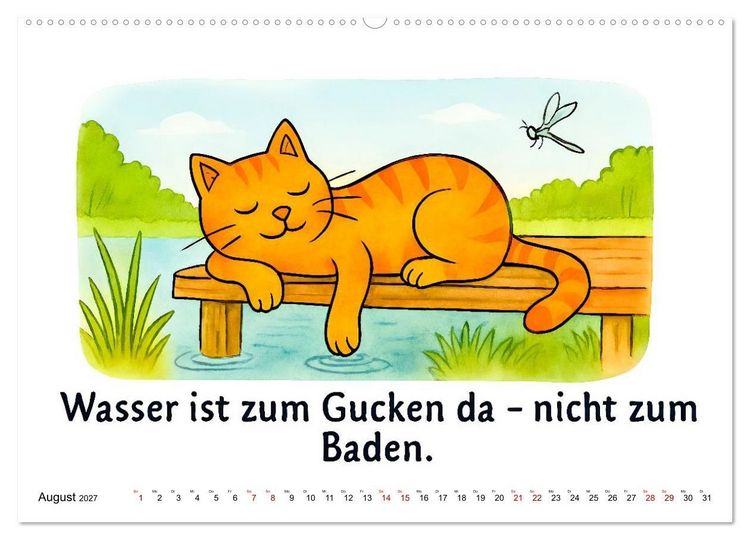 Produktbild: Freche Katzen - Humorvolle Spr&uuml;che und charmante Comics (Wandkalender 2027 DIN A2 quer), CALVENDO Monatskalender