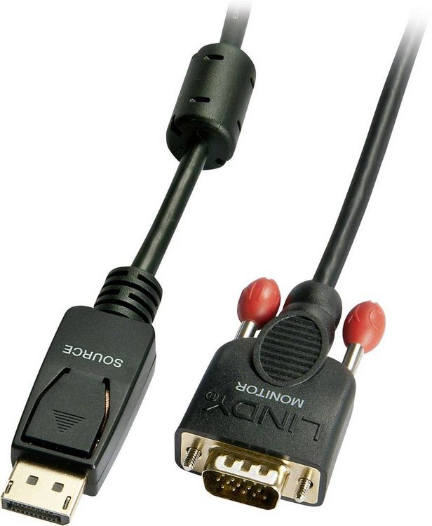 Produktbild: LINDY DisplayPort / VGA Adapterkabel DisplayPort Stecker, VGA 15pol. Stecker 2.00 m Schwarz 41942 DisplayPort-Kabel