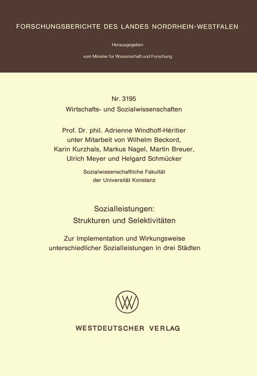Produktbild: Sozialleistungen: Strukturen und Selektivit&auml;ten