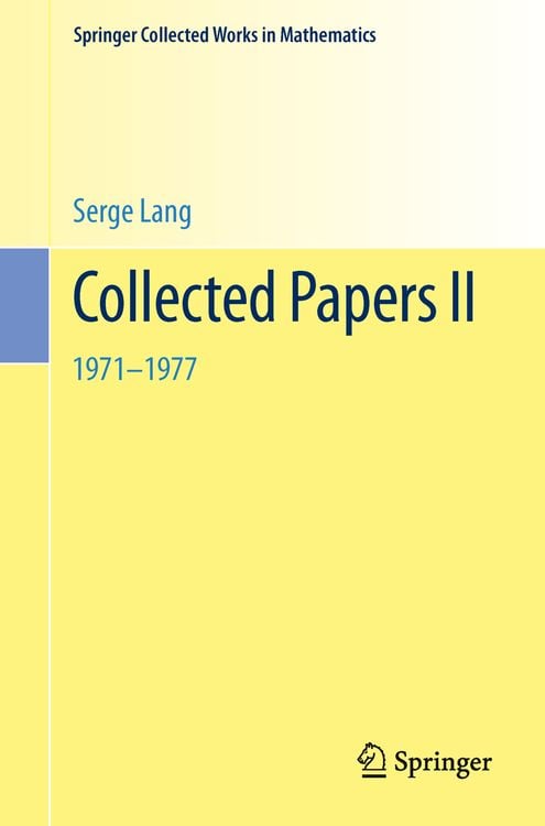 Bild vom Artikel Collected Papers II vom Autor Serge Lang