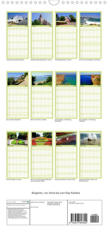 Produktbild: Familienplaner Bulgarien, von Varna bis zum Kap Kaliakra (Wandkalender 2022 , 21 cm x 45 cm, hoch)