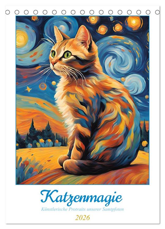 Produktbild: Katzenmagie (Tischkalender 2026 DIN A5 hoch), CALVENDO Monatskalender