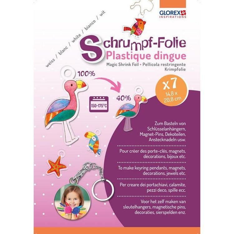 Produktbild: GLOREX Schrumpffolie transparent 7 Bogen