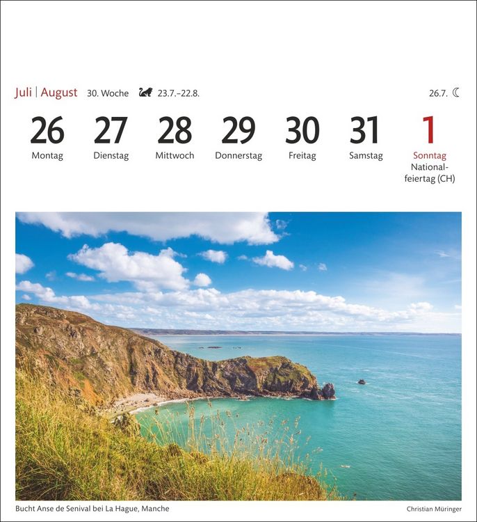 Produktbild: Bretagne & Normandie Sehnsuchtskalender 2027 - Wochenkalender mit 53 Postkarten