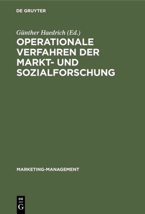 Produktbild: Operationale Verfahren der Markt- und Sozialforschung