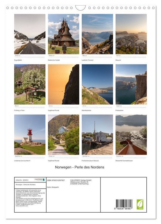 Produktbild: Norwegen - Perle des Nordens (Wandkalender 2026 DIN A3 hoch), CALVENDO Monatskalender