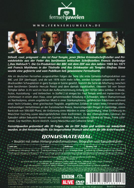 Produktbild: Francis Durbridge - Paul Temple - Box 2 [4 DVDs]