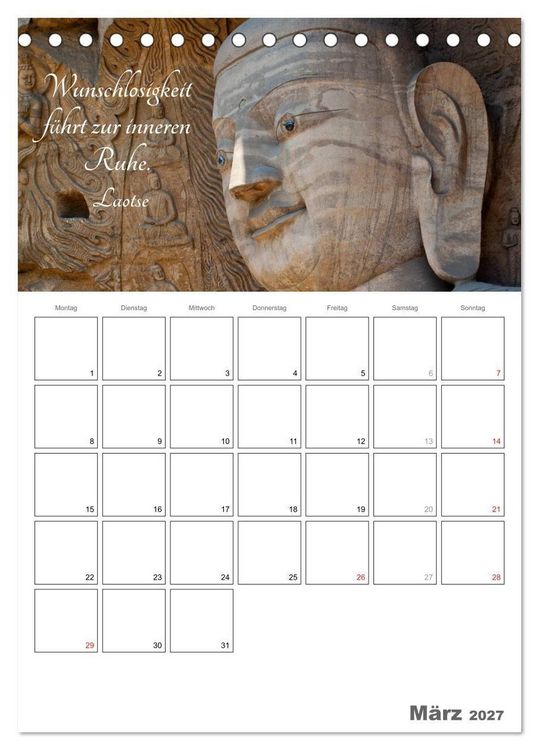 Produktbild: Harmonie und Freude Buddhistische Weisheiten 2027 (Tischkalender 2027 DIN A5 hoch), CALVENDO Monatskalender