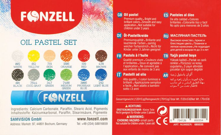 Produktbild: &Ouml;lpastellkreide 12er