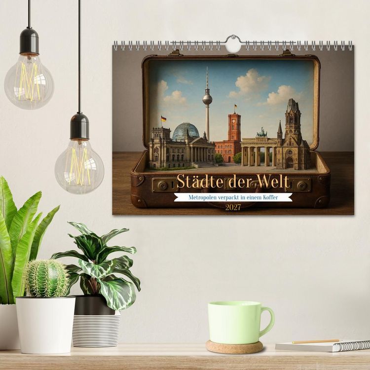 Produktbild: St&auml;dte der Welt - Metropolen verpackt in einem Koffer (Wandkalender 2027 DIN A4 quer), CALVENDO Monatskalender
