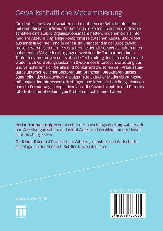 Produktbild: Gewerkschaftliche Modernisierung