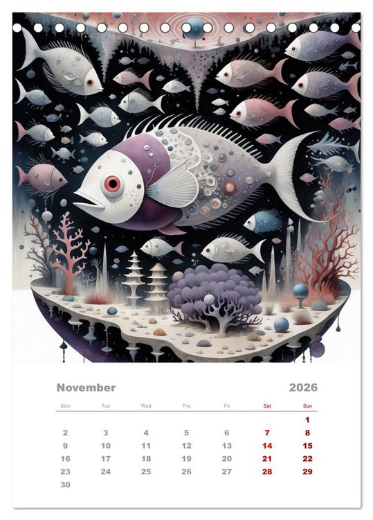 Produktbild: The adventures of the steel fish (Desk Calendar 2026 DIN A5 portrait), CALVENDO 12 Month DeskCalendar
