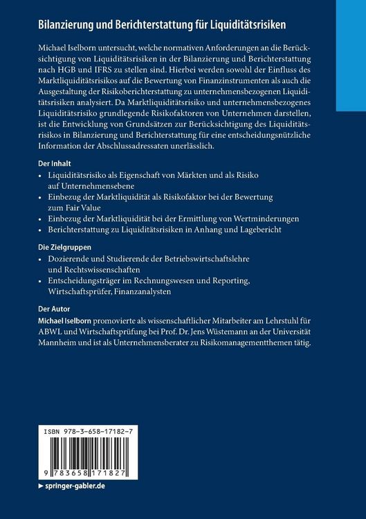 Produktbild: Bilanzierung und Berichterstattung f&uuml;r Liquidit&auml;tsrisiken