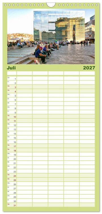 Produktbild: Familienplaner 2027 - stadtansichten stuttgart mit 5 Spalten (Wandkalender, 21 x 45 cm) CALVENDO