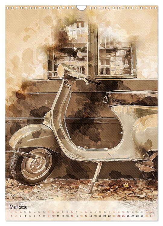 Produktbild: Motorroller - Vespa Galerie (Wandkalender 2026 DIN A3 hoch), CALVENDO Monatskalender