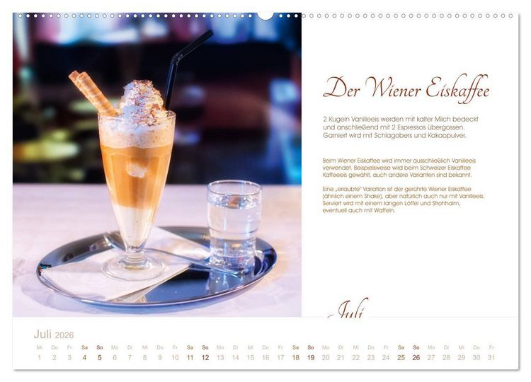 Produktbild: Wiener Kaffeerezepte (Wandkalender 2026 DIN A2 quer), CALVENDO Monatskalender