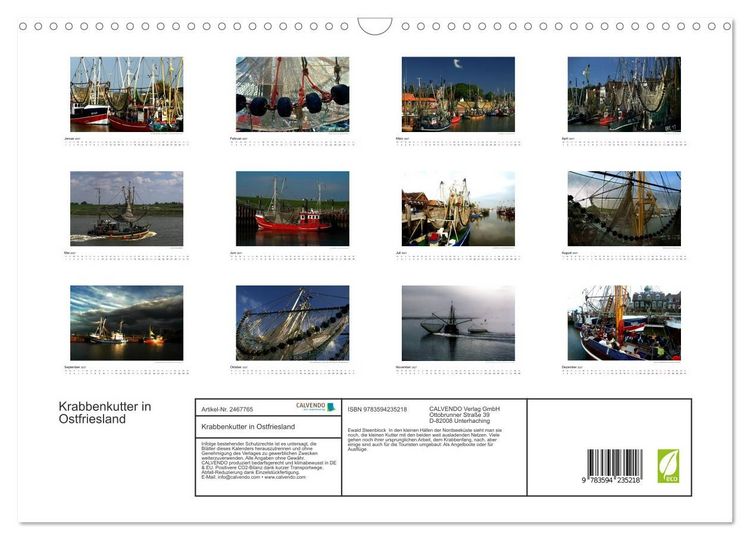 Produktbild: Krabbenkutter in Ostfriesland (Wandkalender 2027 DIN A3 quer), CALVENDO Monatskalender