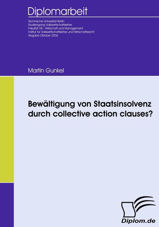 Produktbild: Bew&auml;ltigung von Staatsinsolvenz durch collective action clauses?