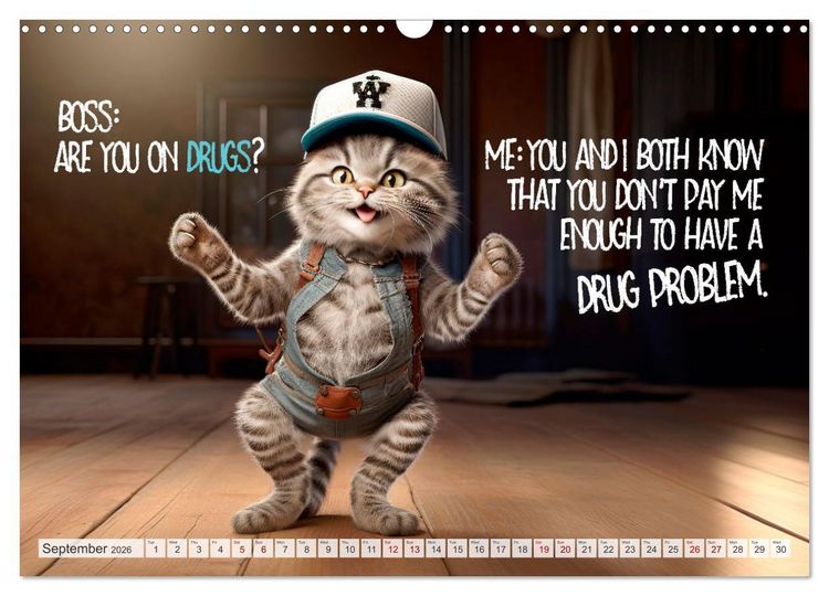 Produktbild: WITTY CATS Cool sayings (Wall Calendar 2026 DIN A3 landscape), CALVENDO 12 Month Wall Calendar