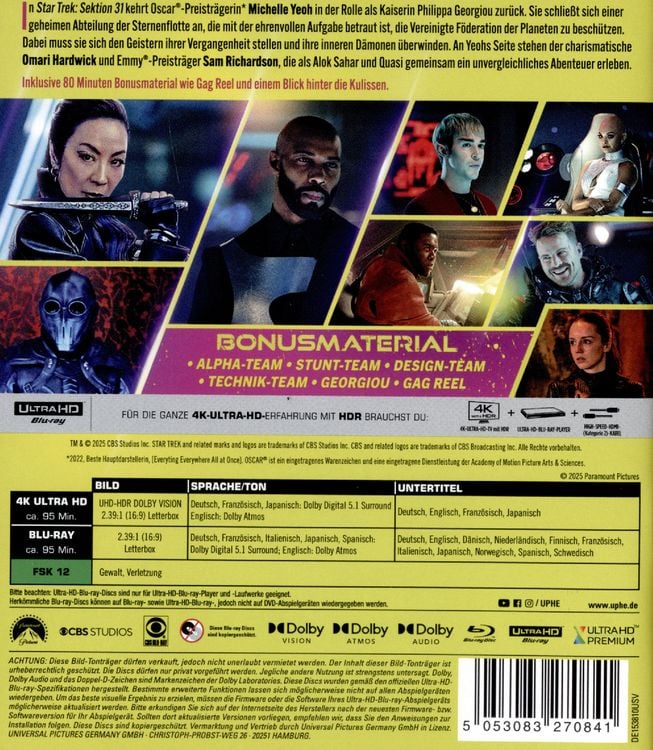 Produktbild: Star Trek: Sektion 31 (4K Ultra HD) (+ Blu-ray)