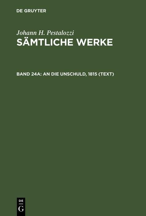 Produktbild: An die Unschuld, 1815 (Text)