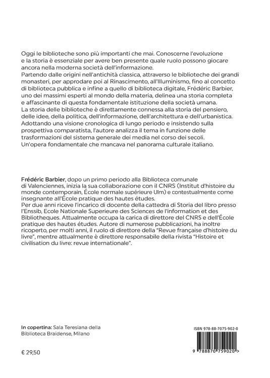 Produktbild: Storia delle biblioteche