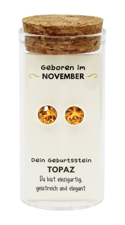 Produktbild: "November" Geburtsstein Ohrstecker im Gl&auml;schen