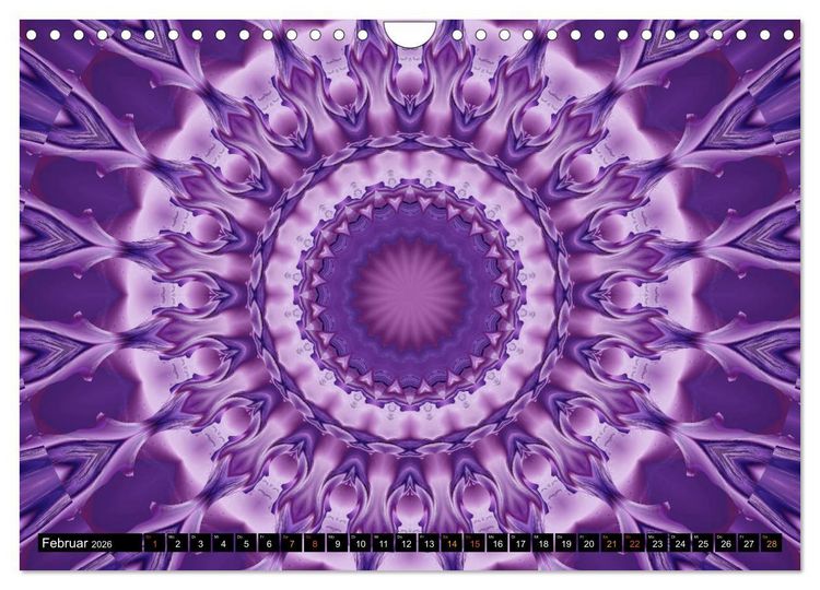 Produktbild: Energie - Mandalas, Spiritualit&auml;t durch die Farbe Lila (Wandkalender 2026 DIN A4 quer), CALVENDO Monatskalender
