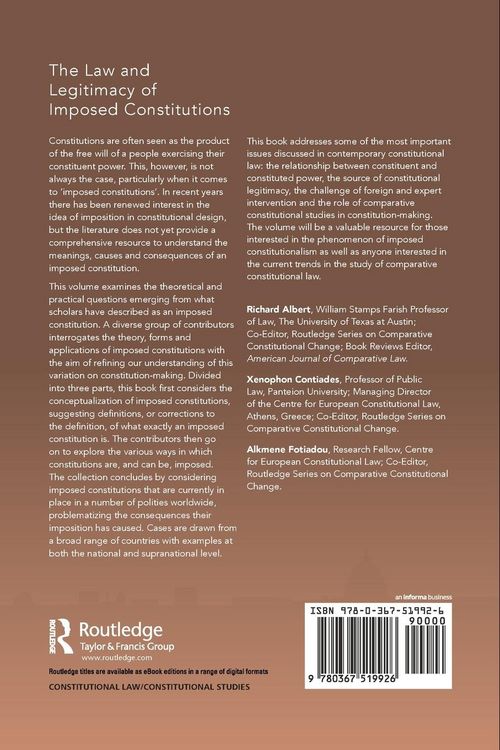 Produktbild: The Law and Legitimacy of Imposed Constitutions