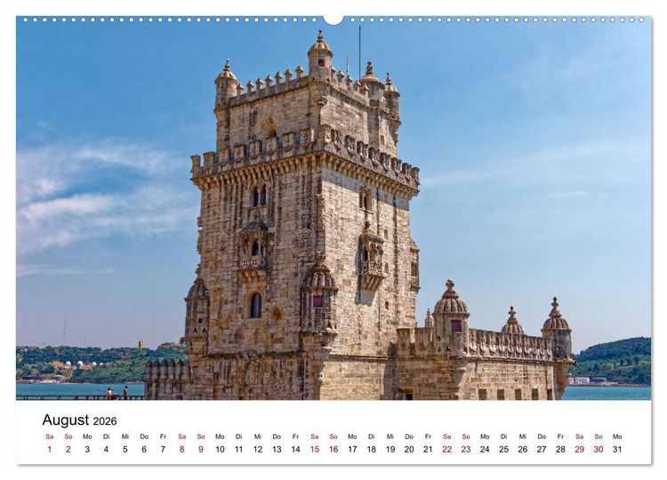 Produktbild: Lissabon und seine Wahrzeichen - Zwischen Tradition und Moderne (hochwertiger Premium Wandkalender 2026 DIN A2 quer), Kunstdruck in Hochglanz