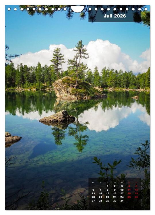 Produktbild: Die Traumhaften Seen der Alpen (Wandkalender 2026 DIN A4 hoch), CALVENDO Monatskalender
