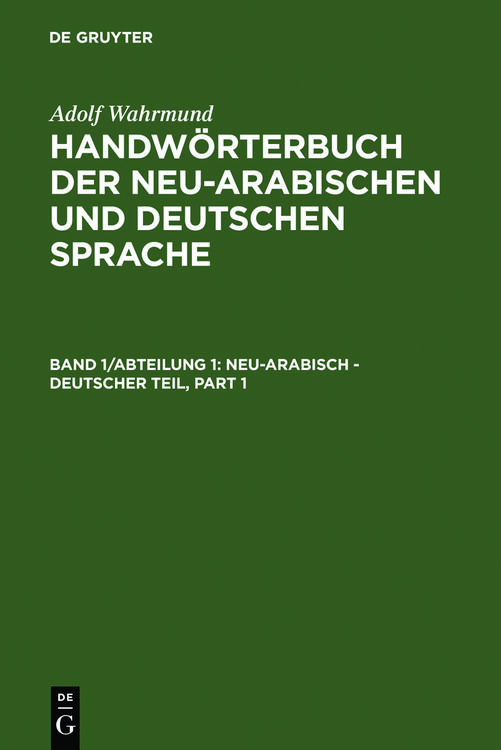 Produktbild: Neu-arabisch - deutscher Teil