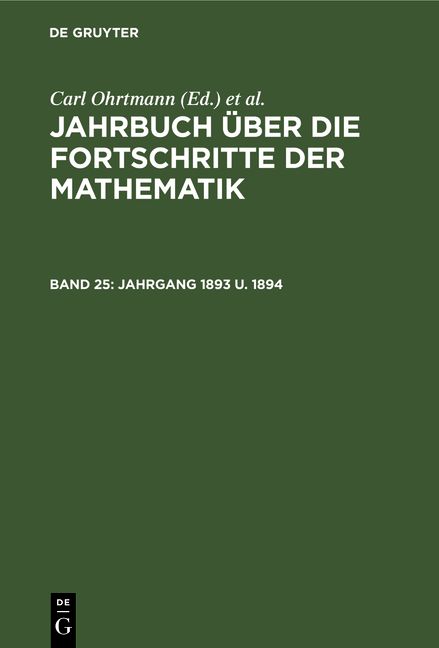 Produktbild: Jahrgang 1893 u. 1894