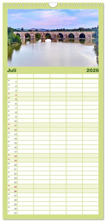 Produktbild: Familienplaner 2026 - Andalusien, blaues Meer und historische Bauwerke mit 5 Spalten (Wandkalender, 21 x 45 cm) CALVENDO
