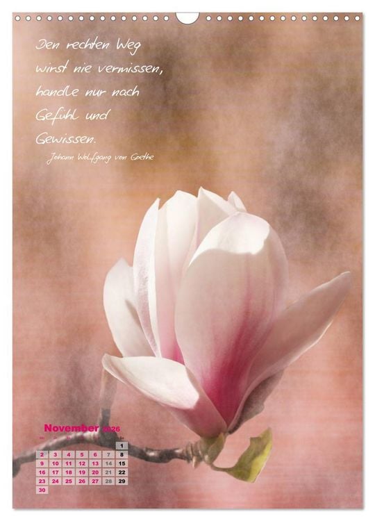 Produktbild: Blumen & Zitate (Wandkalender 2026 DIN A3 hoch), CALVENDO Monatskalender