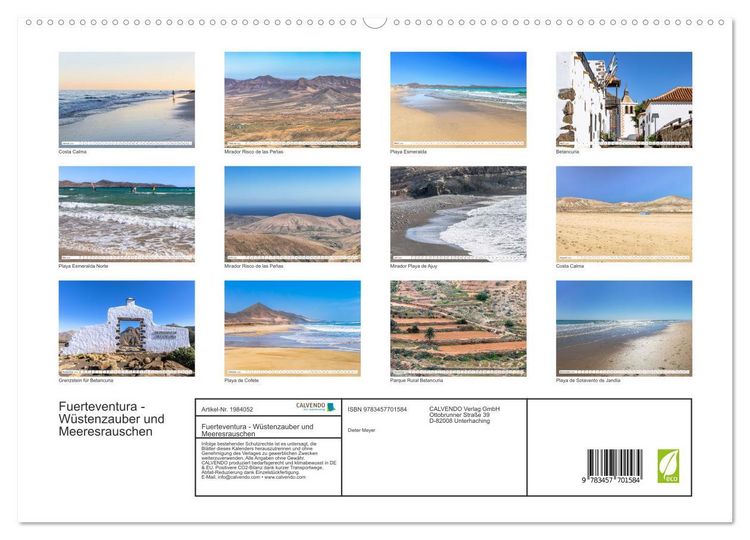 Produktbild: Fuerteventura - W&uuml;stenzauber und Meeresrauschen (hochwertiger Premium Wandkalender 2026 DIN A2 quer), Kunstdruck in Hochglanz