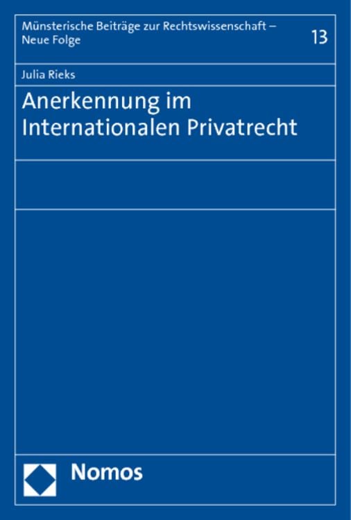 Bild vom Artikel Anerkennung im Internationalen Privatrecht vom Autor Julia Rieks