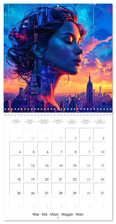 Produktbild: City faces AI beauties in world metropolises (Wall Calendar 2026 12 &times; 12 Inch) CALVENDO 12 Month Wall Calendar