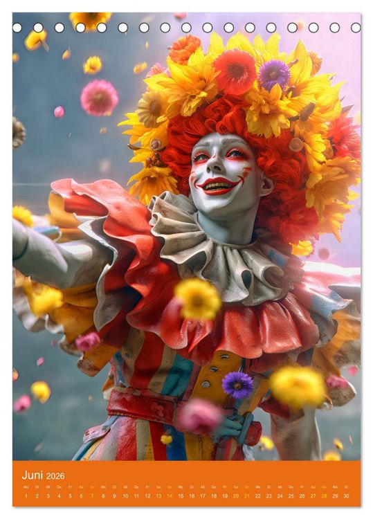 Produktbild: Ein Hauch von Magie - Schrille Clowns im Rampenlicht (Tischkalender 2026 DIN A5 hoch), CALVENDO Monatskalender