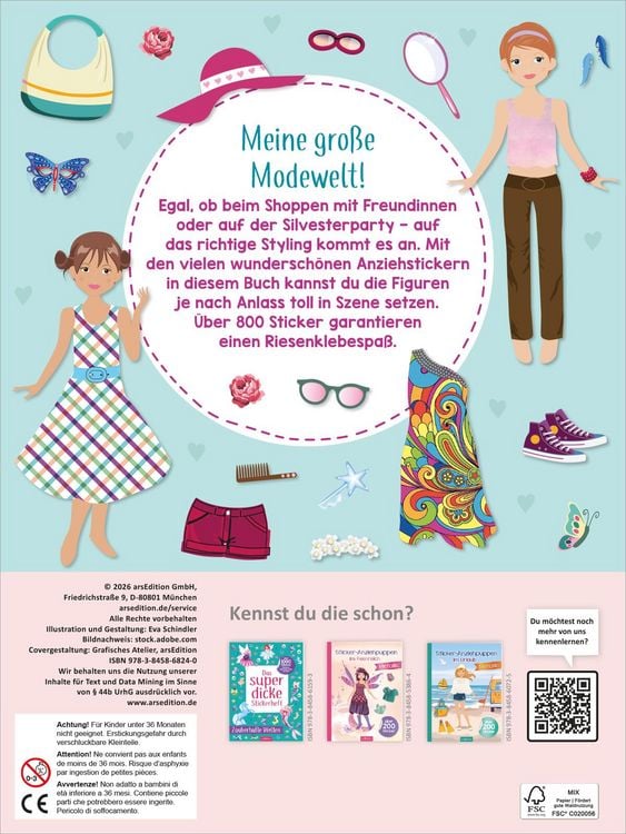 Produktbild: Das superdicke Stickerheft &ndash; Anziehpuppen