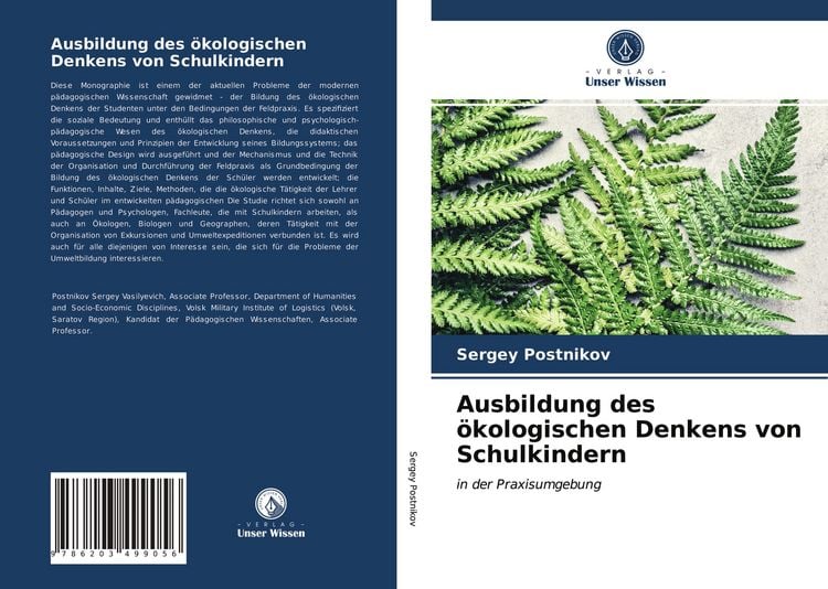 Produktbild: Ausbildung des &ouml;kologischen Denkens von Schulkindern