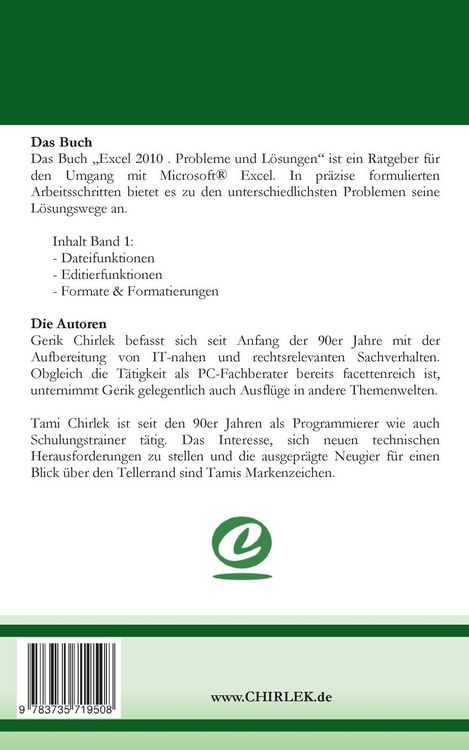 Produktbild: Excel 2010 Probleme und L&ouml;sungen Band 1