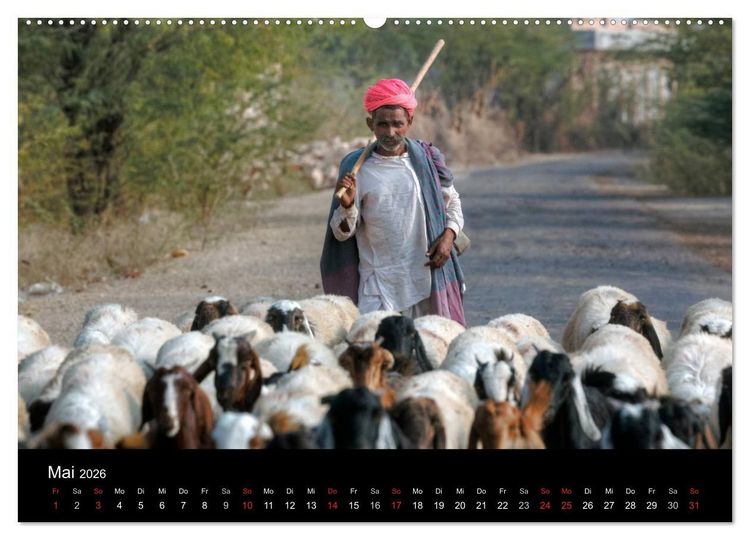 Produktbild: Indiens Gesichter (Wandkalender 2026 DIN A2 quer), CALVENDO Monatskalender