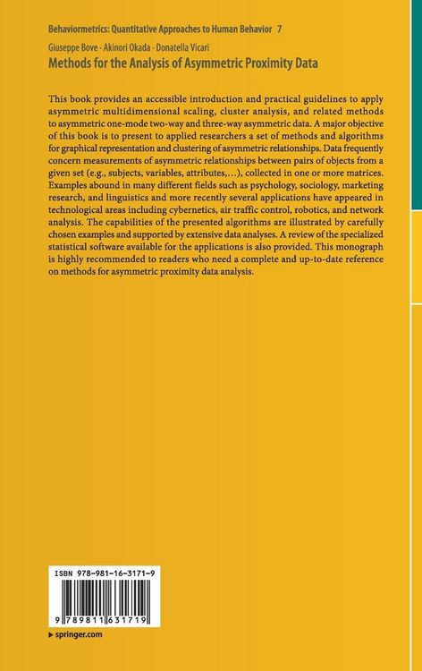 Produktbild: Methods for the Analysis of Asymmetric Proximity Data