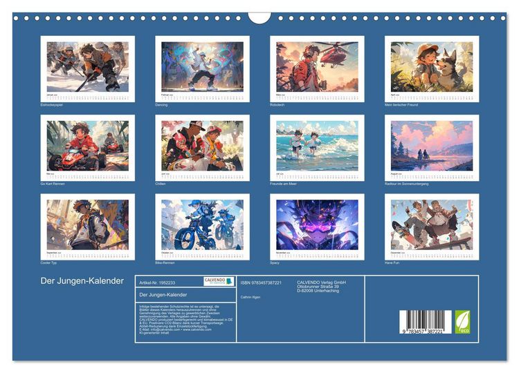 Produktbild: Der Jungen-Kalender (Wandkalender 2026 DIN A3 quer), CALVENDO Monatskalender