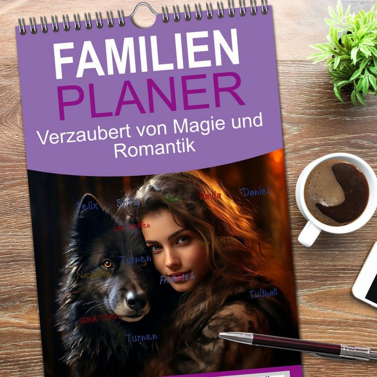 Produktbild: Familienplaner 2026 - Verzaubert von Magie und Romantik mit 5 Spalten (Wandkalender, 21 x 45 cm) CALVENDO