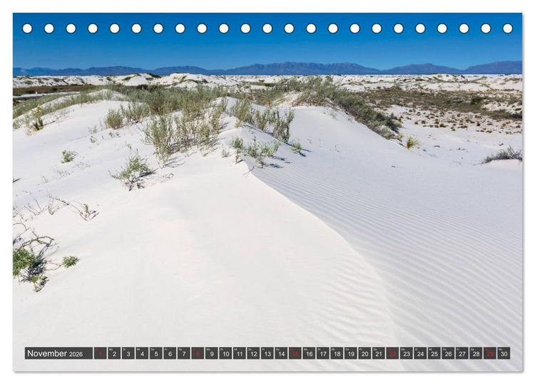 Produktbild: WHITE SANDS Die wei&szlig;e W&uuml;ste in New Mexico (Tischkalender 2026 DIN A5 quer), CALVENDO Monatskalender