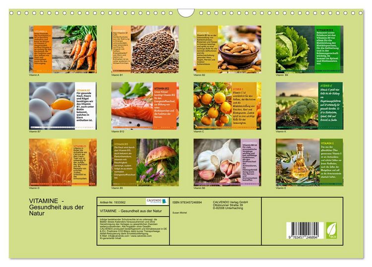 Produktbild: VITAMINE - Gesundheit aus der Natur (Wandkalender 2026 DIN A3 quer), CALVENDO Monatskalender